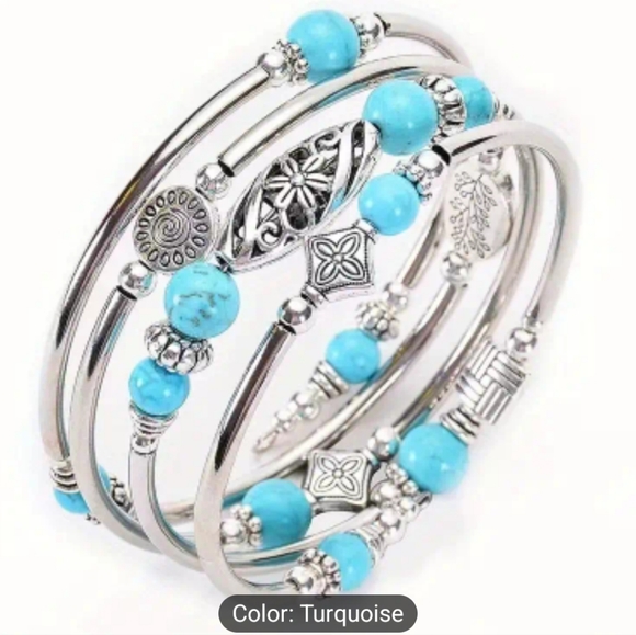 Jewelry - BOHEMIAN STYLE NATURAL CRYSTAL TURQUOISE TIGERS EYE STONE BRACELET